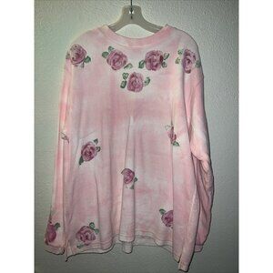 VTG Diport USA Pink Rose Cotton Blend Crewneck Pullover Sweatshirt Womens Size L
